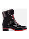 1907 Megeve Leather Women's Ankle Boots Black
