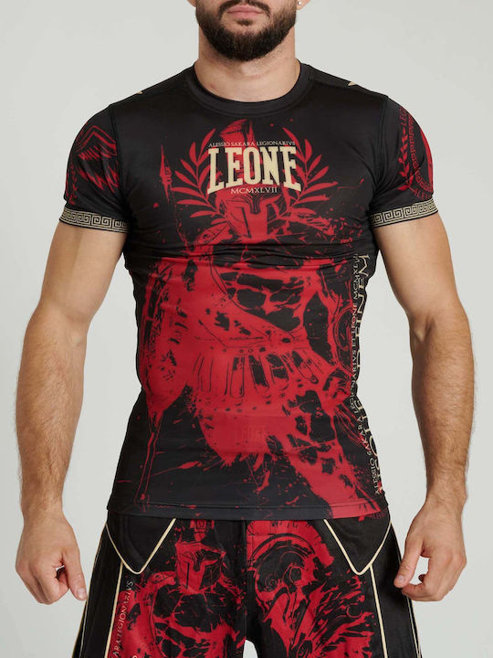 Leone 1947 Men's Short Sleeve Martial Arts Shirt AB949 for Jiu-Jitsu Black