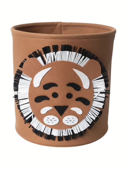 Queen Mother Kinder Stoff-Aufbewahrungskorb Friendly Tiger Braune 35x35cm Queen Mother Kinder Stoff-Aufbewahrungskorb Friendly Tiger Braune 35x35cm