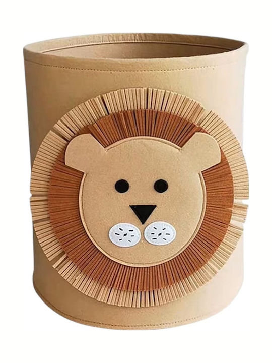 Queen Mother Kinder Stoff-Aufbewahrungskorb Big Lion Beiges 35x35cm Queen Mother Kinder Stoff-Aufbewahrungskorb Big Lion Beiges 35x35cm