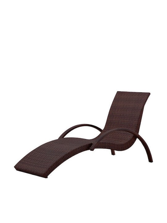 Rattan Garten- und Pool-Liegestuhl Braun 184x53cm Rattan Garten- und Pool-Liegestuhl Braun 184x53cm