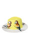 Brims and Trims Women's Wicker Fedora Hat Yellow