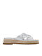 Fabric Women's Espadrilles in Silver Colour