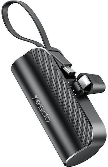 Yesido YP68 Lightning Power Bank 5000mAh 12W Schwarzes