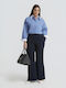 Pantaloni Dama Albastru Stil Costum Fit Relaxed 0003.2566.N.W-dark-blue