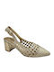 Heels with Strap & Chunky Mid Heel Gold