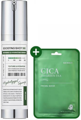 SKIN627 Boosting Shot 300 + Cica with Green Tea Σετ Περιποίησης για Ενυδάτωση 2τμχ
