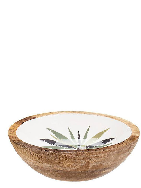 Zaros Mango Διακοσμητικό Μπωλ Ξύλινο Καφέ 19.5x19.5cm