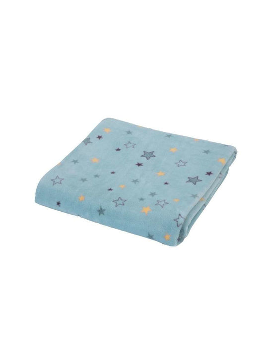 Nef-Nef Homeware Nursery Swaddling Blanket Lanselot Fleece Turquoise 75x110cm