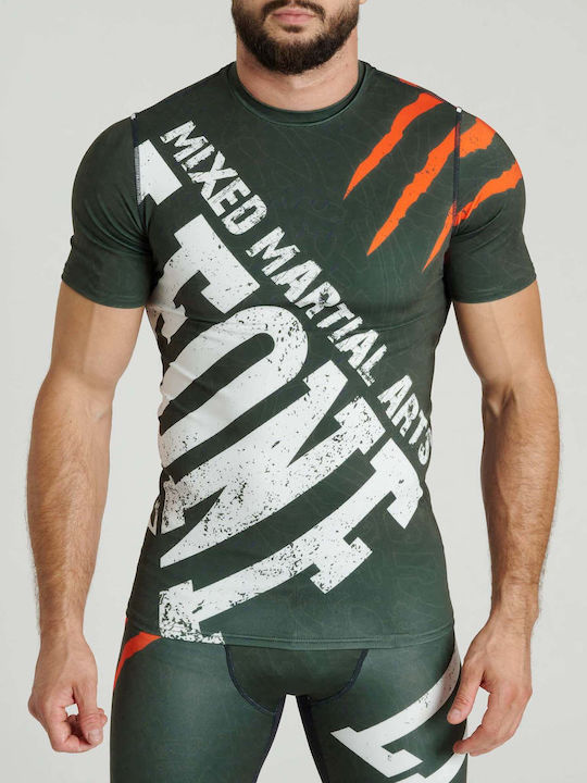 Leone 1947 Men's Short Sleeve Martial Arts Shirt AB942 for Jiu-Jitsu Green