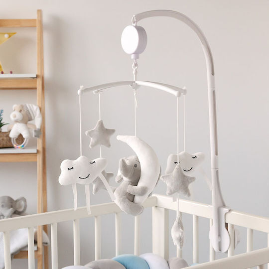 Kiokids Μόμπιλε Κούνιας με Μουσική και Περιστροφή Elephant Stars για Νεογέννητα