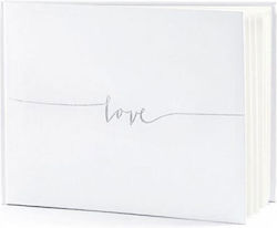 White Wedding Wish Book Love Silver Letters