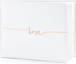 White Wedding Wish Book Love Rosegold Letters