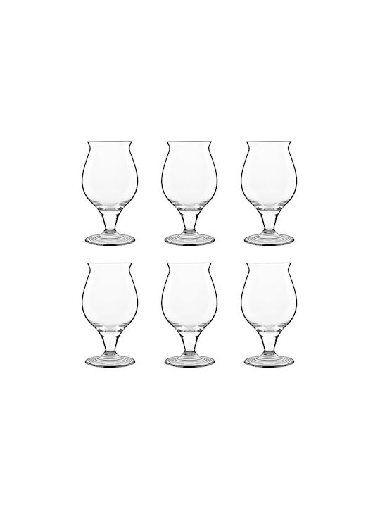 Luigi Bormioli Birrateque Set Pahare pentru Bere din Sticlă în Culoare Galbenă cu Picior 560ml 6 Bucăți