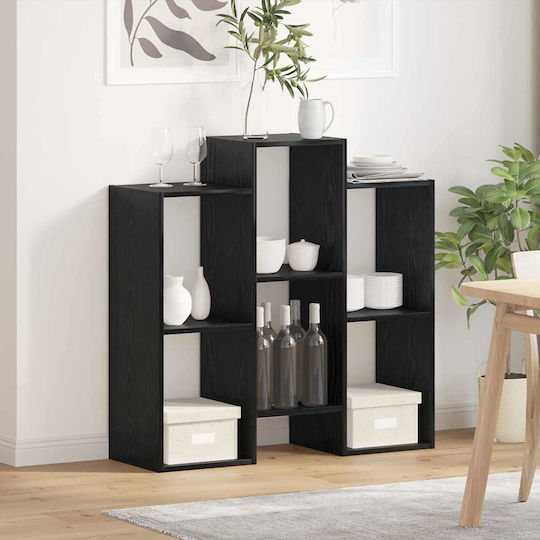 Bodenvitrine fürs Wohnzimmer aus Spanplatte Schwarz Eiche 90x30x90 cm