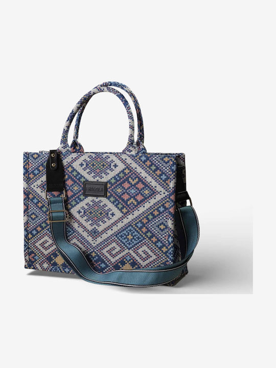 Stoff Damen Handtasche Handtasche Blau