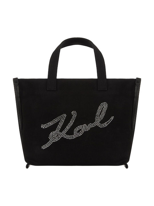 Karl Lagerfeld Fabric Women's Tote Handbag Black