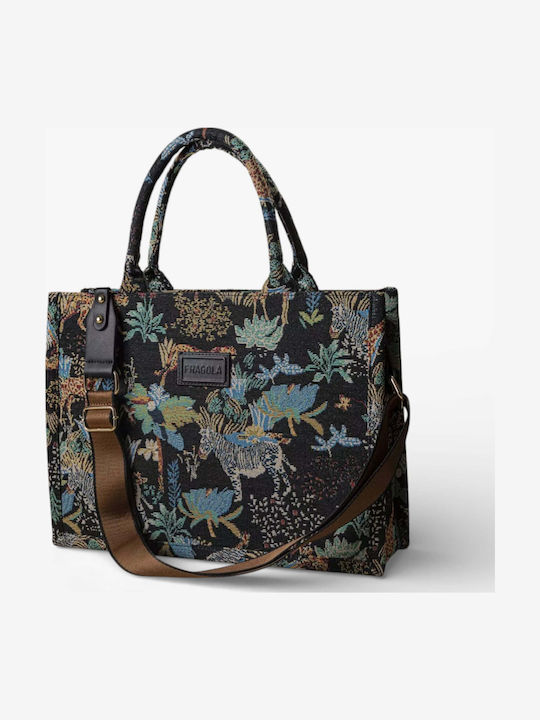 Fragola Stoff Damen Handtasche Navy Blau