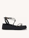 Черен Flatforms Глитер Каишки Анатомична Подметка