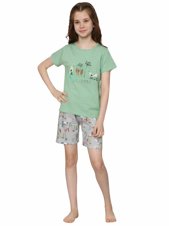 SNC Homewear Kids Summer Cotton Pajamas Mint/Grey Snc