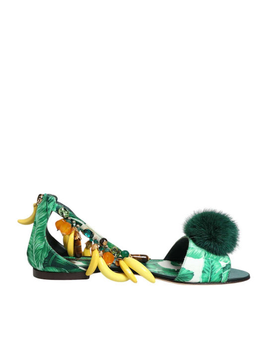 Dolce & Gabbana Кожени Зелени Сандали