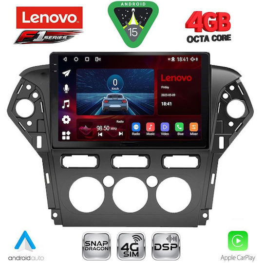 Lenovo Car Audio System for Ford Mondeo 2011-2013 with A/C Bluetooth USB WiFi GPS Apple CarPlay Android Auto with 10" Touch Screen
