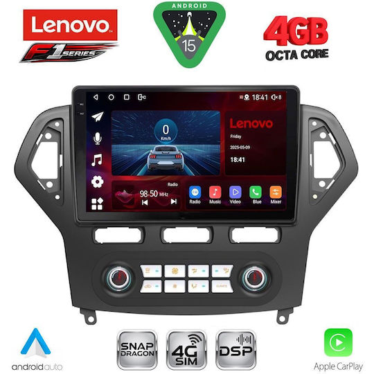 Lenovo Car Audio System for Ford Mondeo 2007-2011 with Clima Bluetooth USB Wi-Fi GPS Apple CarPlay Android Auto with 10 Inch Touch Screen LENOVO SSQ 9162 CPA CL