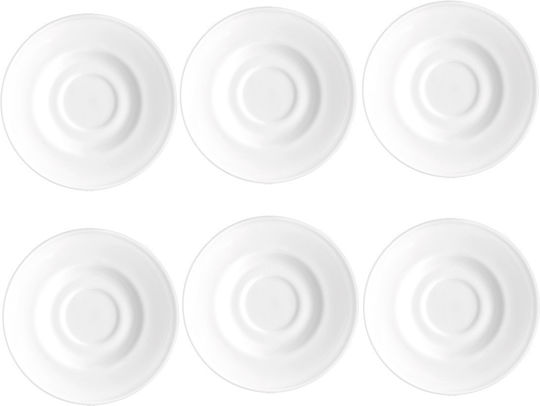 Set 6 Saucer Plates Cup Bormioli Performa Opal Glass D12.3cm