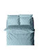 White Fabric Luma Σετ Σεντόνια Μονά 160x260εκ. Μπλε (3τμχ)