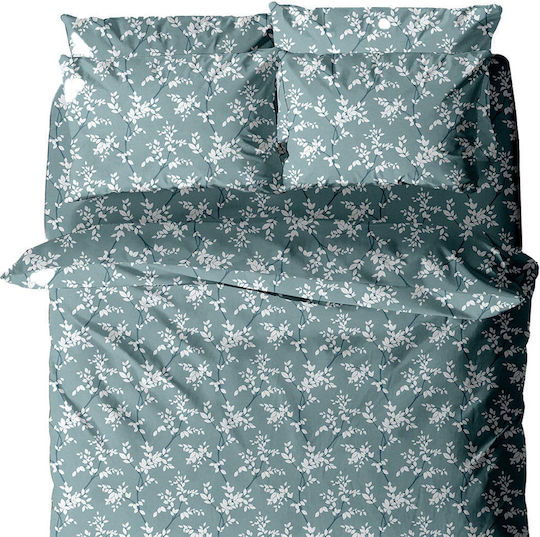 White Fabric Sova Σετ Σεντόνια Μονά 160x260εκ. Μπλε (3τμχ)
