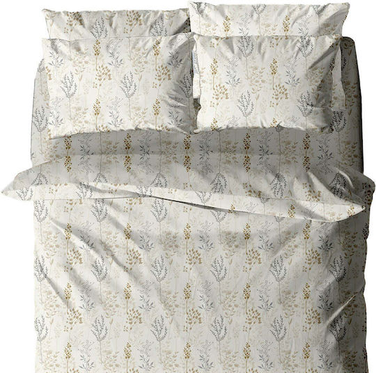 White Fabric Velor Σετ Σεντόνια Μονά 160x260εκ. Μπεζ (3τμχ)