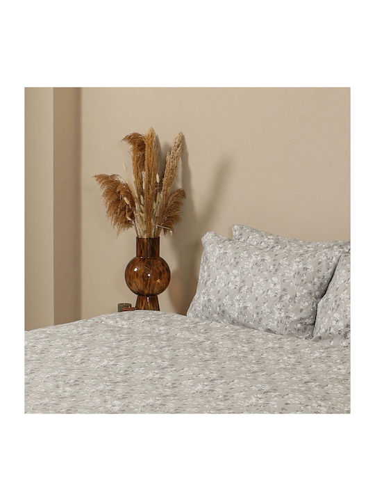 White Fabric Blissy Σετ Σεντόνια Υπέρδιπλα 235x250εκ. Γκρι (4τμχ)