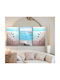 Threefold Glass Set Sea Landscape Blue (50x70cm)