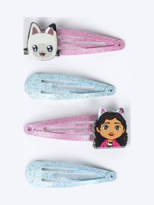 Kinder Haarspangen Set mit Haarspange Figur in Rosa Farbe 4 Stück