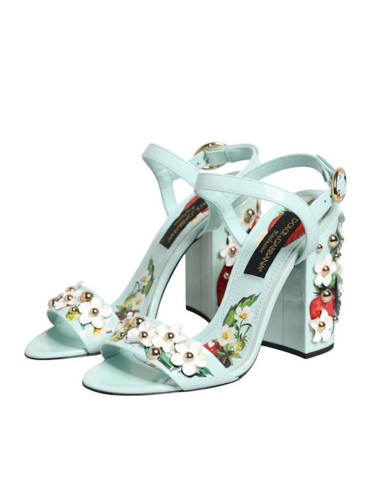 Dolce & Gabbana Δερμάτινα Πέδιλα Πράσινα