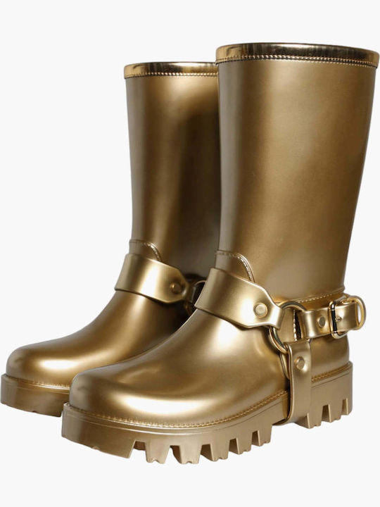 Dolce & Gabbana Damenstiefel mit Gummi Gold