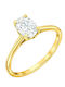 Xryseio Single Stone Ring From 14K Gold With Zircon