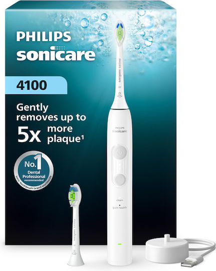 Sonicare 4100 Ηλεκτρική Οδοντόβουρτσα με Αισθητήρα Πίεσης Λευκή