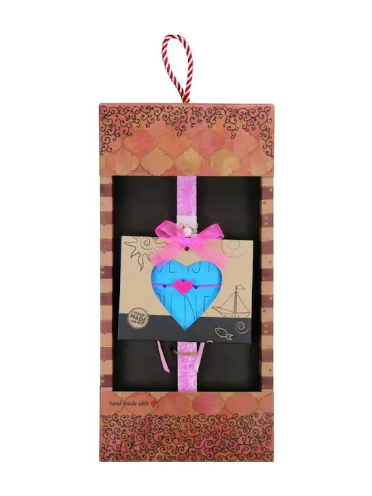 Osterkerze Runde Beduftet Handgefertigt mit Box 40cm Rosa