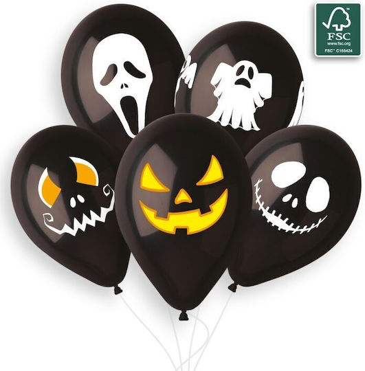 Composition with 25 Halloween Orange Balloons 13'' 33cm