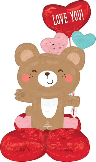 Valentine's Day Teddy Bear Balloon Jumbo 88cm