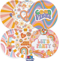 70’s Hippie Πιάτο για Party 6τμχ