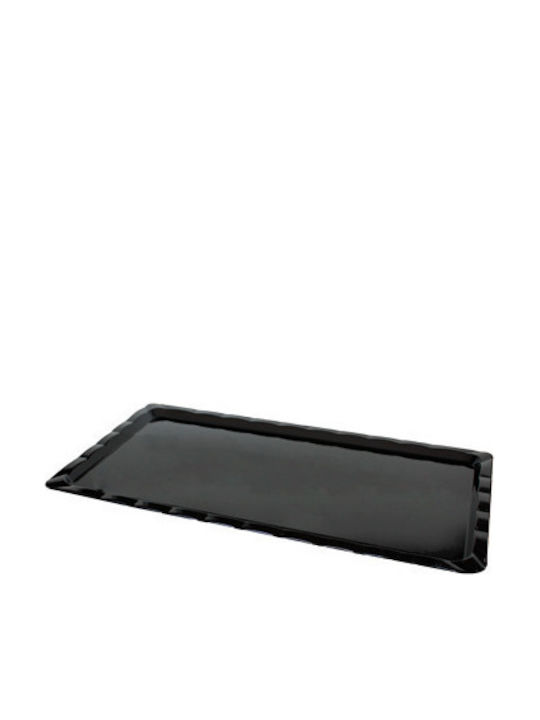 Raki Rectangular Serving Platter Rectangular Plastic Black 30x15cm