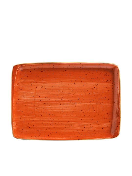 Bonna Platou De Servire Rectangular Din Porțelan Portocaliu 36x25cm