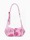 Stoff Damen Schultertasche Rosa
