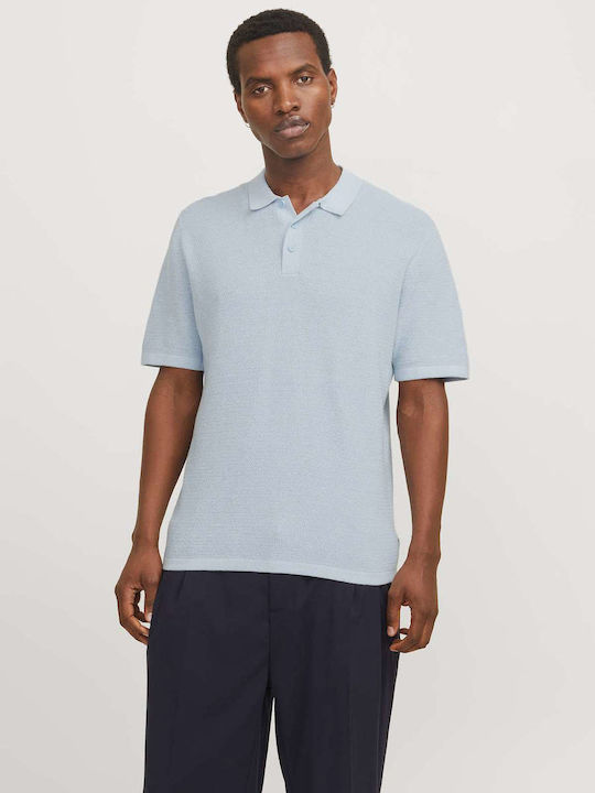 Jack & Jones Поло Тениска С Къс Ръкав Chambray Син