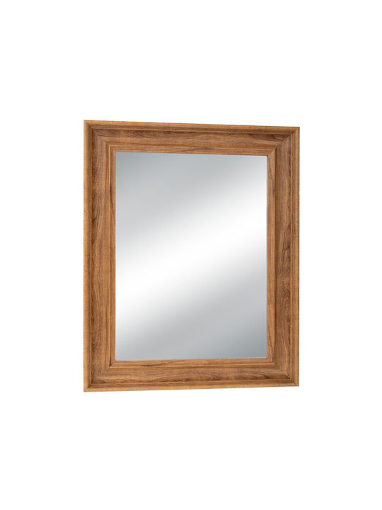 Iliadis Wall Mirror with Brown Plastic Frame 80x60cm