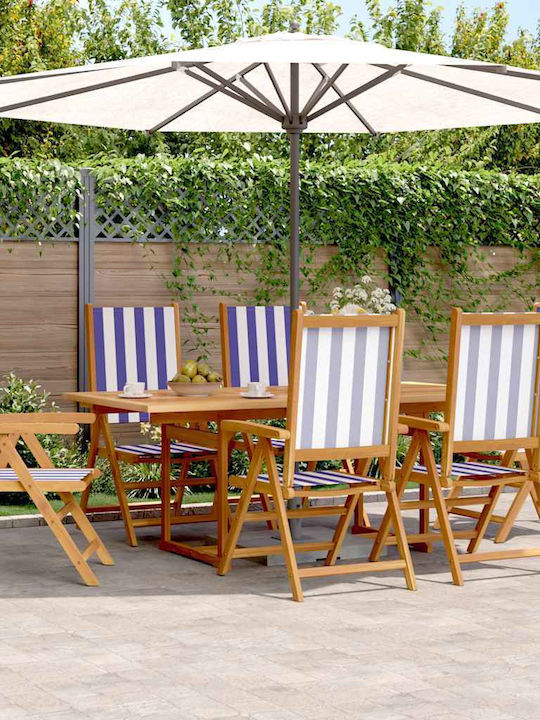 Garten- und Outdoor-Möbelsets 7 Stück Blau-Weiß...