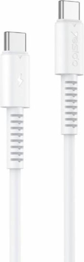 Yesido USB 2.0 Cable USB-C male - USB-C 60W PD Λευκό 1m