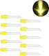 Σετ Led Δίοδοι 5mm 2v Τύπου F5 Κίτρινο 10τμχ